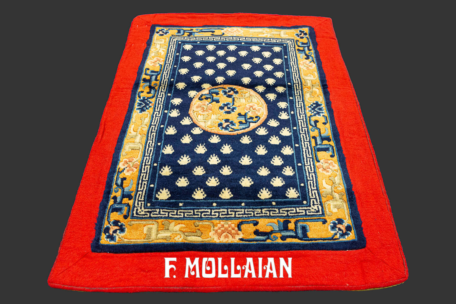 Tappeto Piccolo Antico Tibetano Decorativo  Annodato a Mano n°:97003151